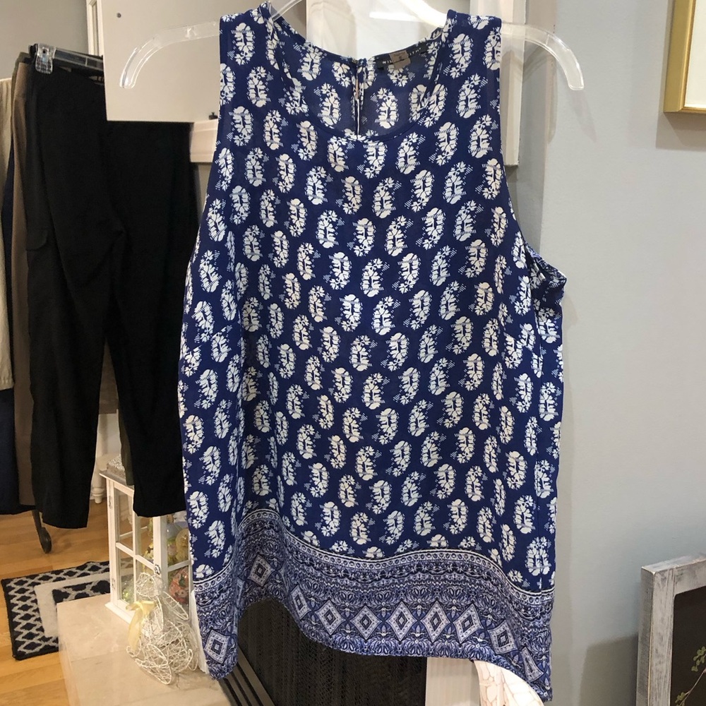 Willi Smith Sleeveless Paisley Blouse Shirt Top